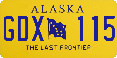 AK license plate GDX115