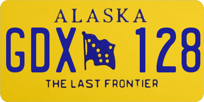 AK license plate GDX128