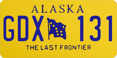 AK license plate GDX131