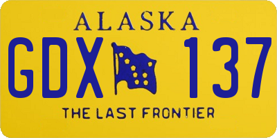 AK license plate GDX137