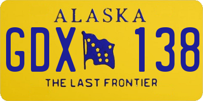 AK license plate GDX138