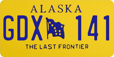 AK license plate GDX141