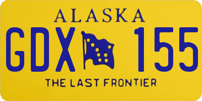 AK license plate GDX155
