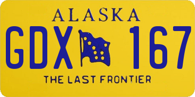AK license plate GDX167