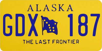 AK license plate GDX187