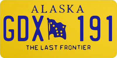 AK license plate GDX191