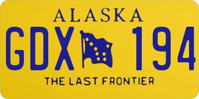 AK license plate GDX194
