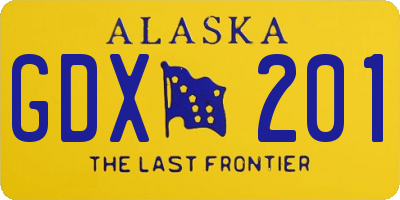 AK license plate GDX201