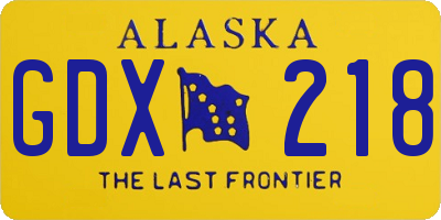 AK license plate GDX218
