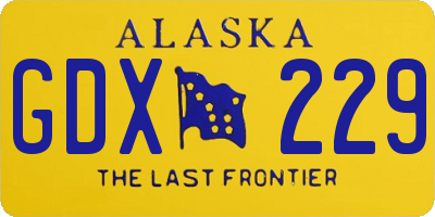 AK license plate GDX229