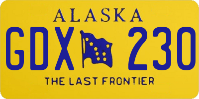 AK license plate GDX230