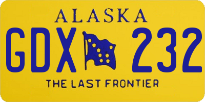 AK license plate GDX232