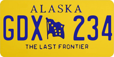 AK license plate GDX234