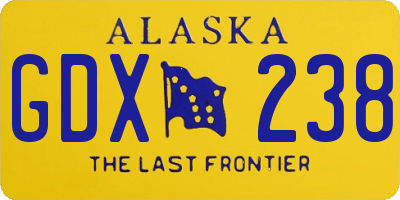 AK license plate GDX238