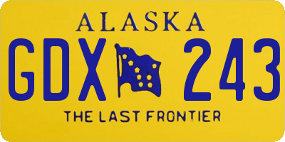 AK license plate GDX243