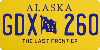 AK license plate GDX260