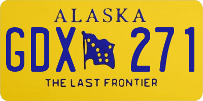 AK license plate GDX271