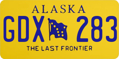 AK license plate GDX283