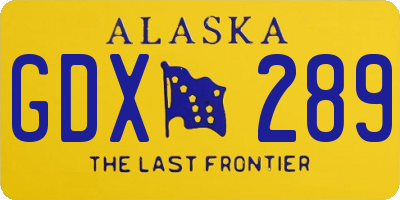 AK license plate GDX289