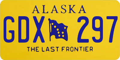 AK license plate GDX297