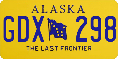 AK license plate GDX298
