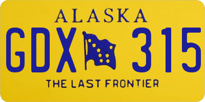 AK license plate GDX315