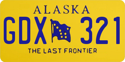 AK license plate GDX321