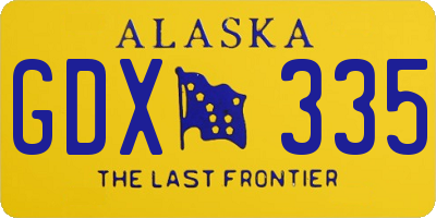 AK license plate GDX335