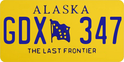 AK license plate GDX347