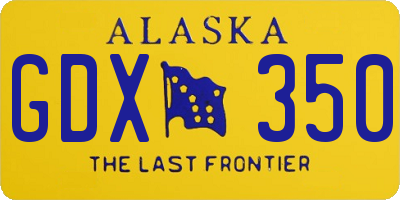 AK license plate GDX350