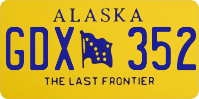 AK license plate GDX352