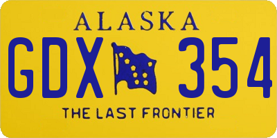 AK license plate GDX354