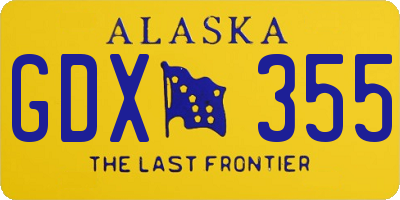 AK license plate GDX355