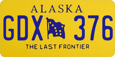 AK license plate GDX376