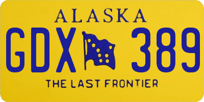 AK license plate GDX389
