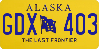 AK license plate GDX403
