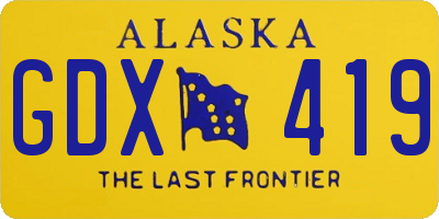AK license plate GDX419