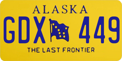 AK license plate GDX449