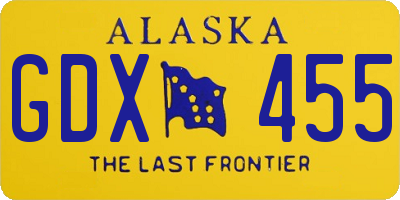 AK license plate GDX455