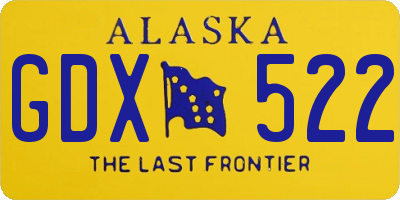 AK license plate GDX522
