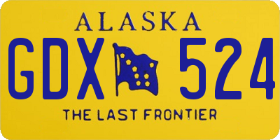 AK license plate GDX524