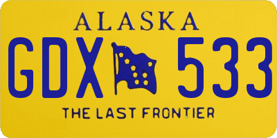 AK license plate GDX533