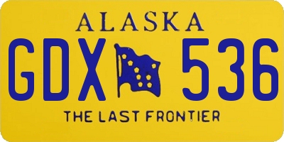 AK license plate GDX536