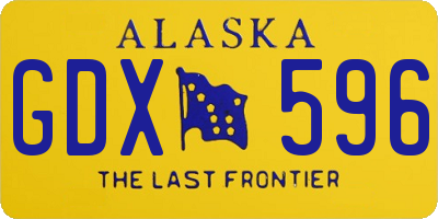 AK license plate GDX596