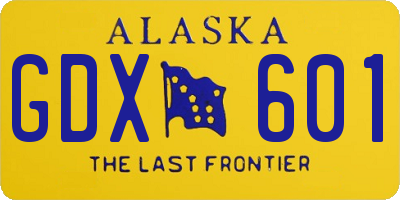 AK license plate GDX601