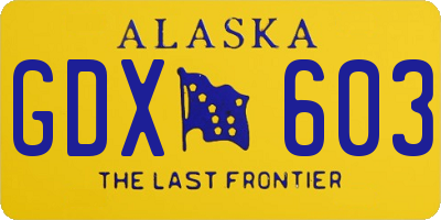 AK license plate GDX603