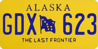 AK license plate GDX623