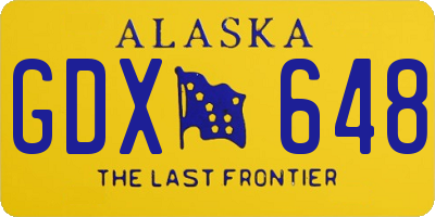AK license plate GDX648
