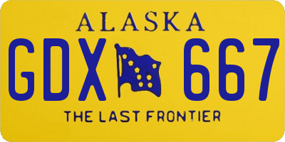 AK license plate GDX667