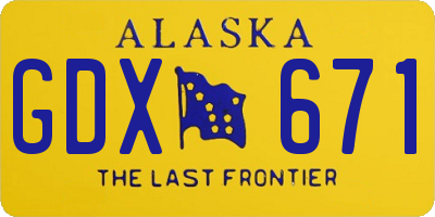 AK license plate GDX671